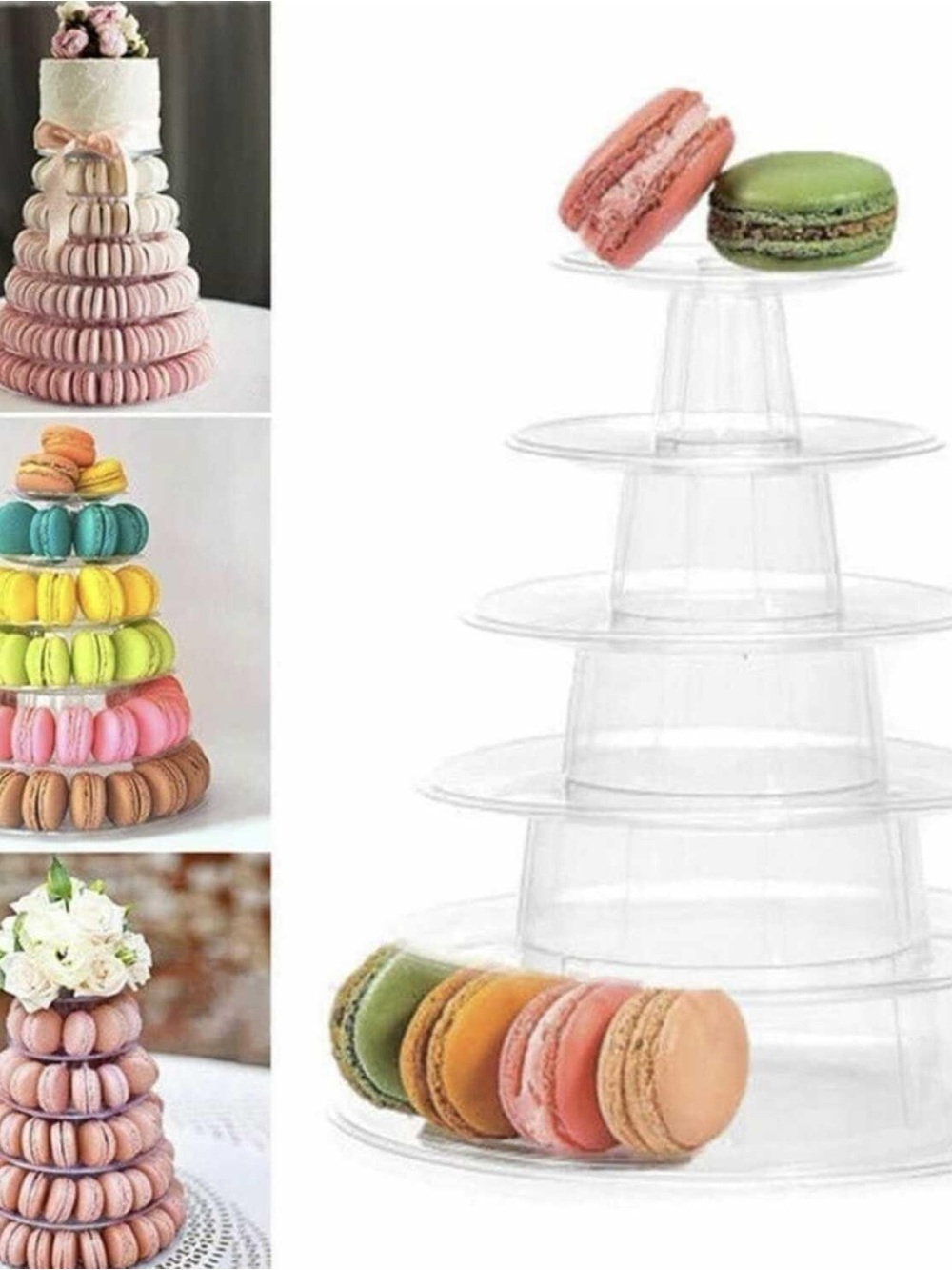 Clear Plastic 6-Tier Macaron Tower Display - Home Party Supplies